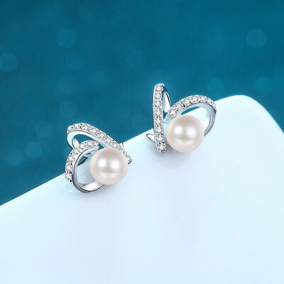 Load image into Gallery viewer, Natural Pearl Moissanite 925 Sterling Silver Earrings
