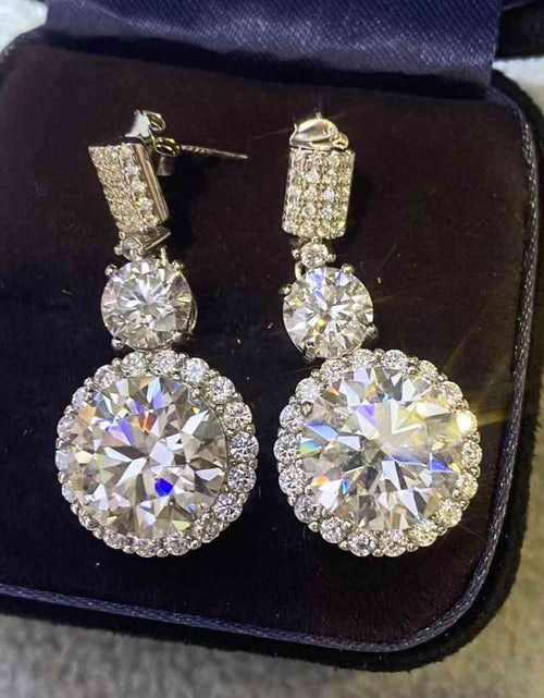 Load image into Gallery viewer, 12 Carat Moissanite Platinum-Plated Drop Earrings
