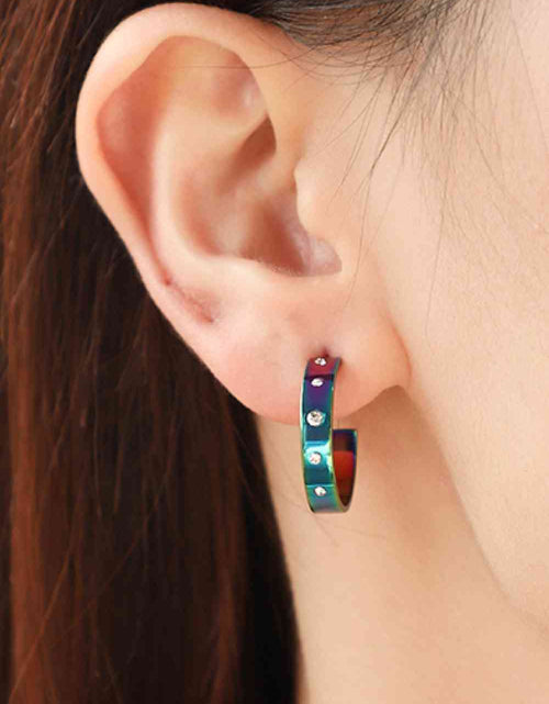 Load image into Gallery viewer, Multicolored C-Hoop Earrings
