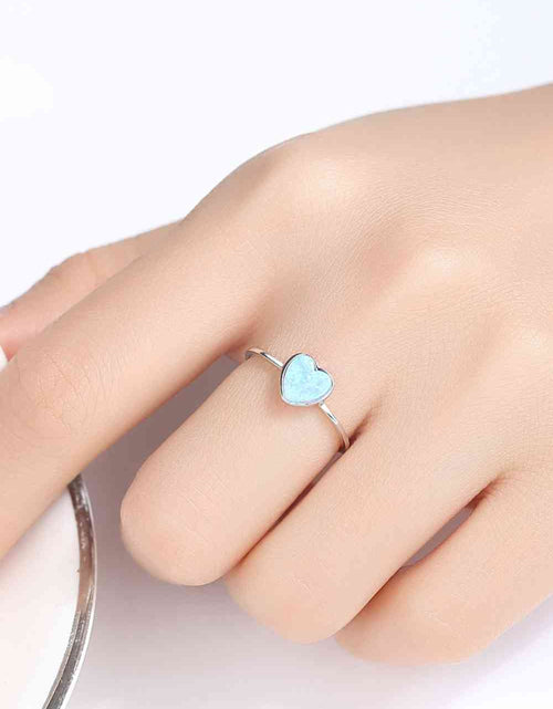 Load image into Gallery viewer, Opal Heart 925 Sterling Silver Ring
