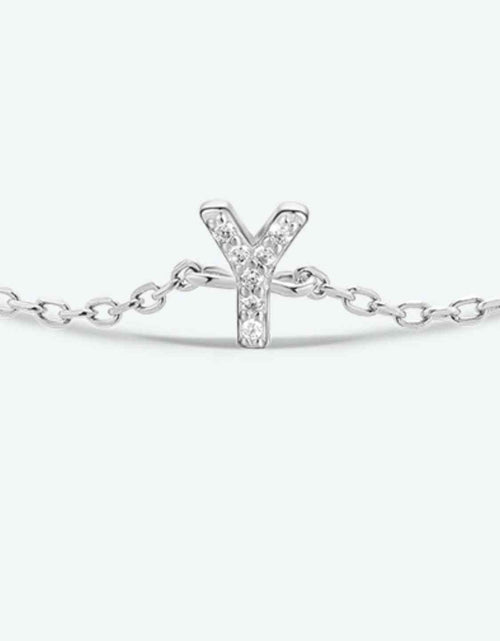 Load image into Gallery viewer, V To Z Zircon 925 Sterling Silver Bracelet
