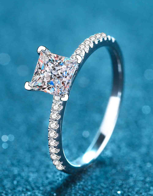 Load image into Gallery viewer, Rhodium-Plated 2 Carat Moissanite Four-Prong Ring
