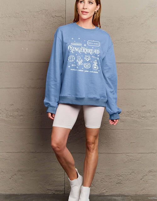 Load image into Gallery viewer, Simply Love Full Size GINGERBREAD Long Sleeve Sweatshirt
