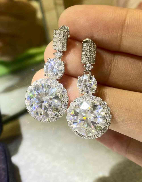 Load image into Gallery viewer, 12 Carat Moissanite Platinum-Plated Drop Earrings
