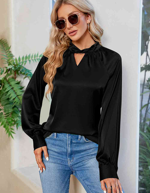 Load image into Gallery viewer, Cutout Mock Neck Long Sleeve Top
