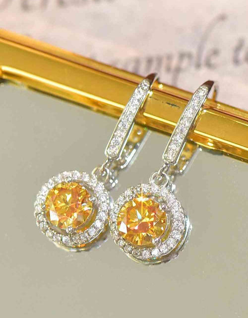 Load image into Gallery viewer, Platinum-Plated 2 Carat Moissanite Drop Earrings
