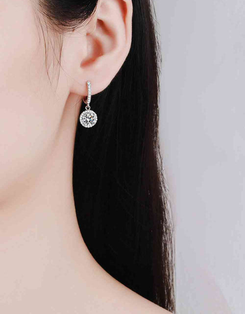 Load image into Gallery viewer, Moissanite Round-Shaped Drop Earrings
