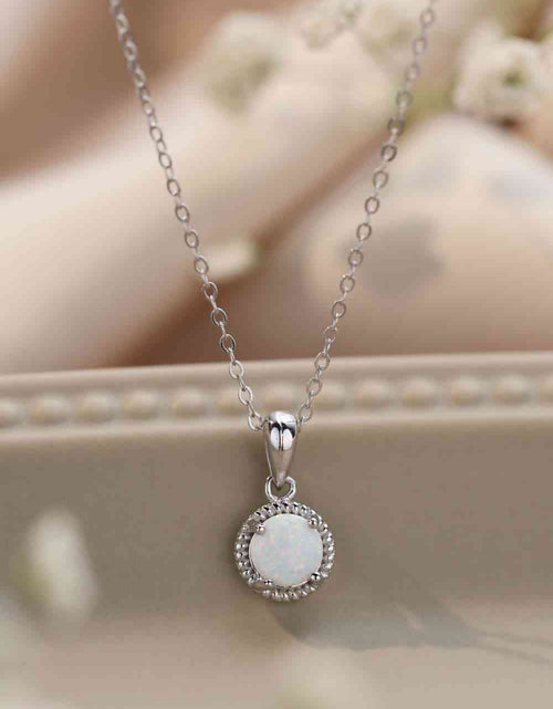 Load image into Gallery viewer, Opal Round Pendant Chain Necklace
