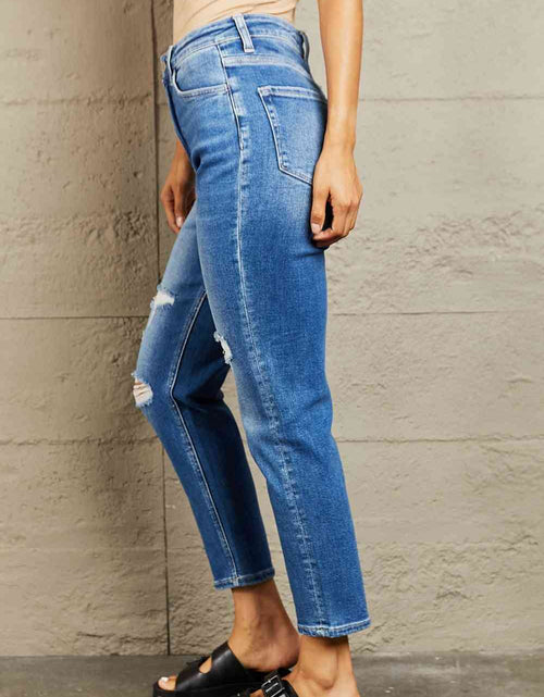 Load image into Gallery viewer, BAYEAS High Waisted Cropped Dad Jeans
