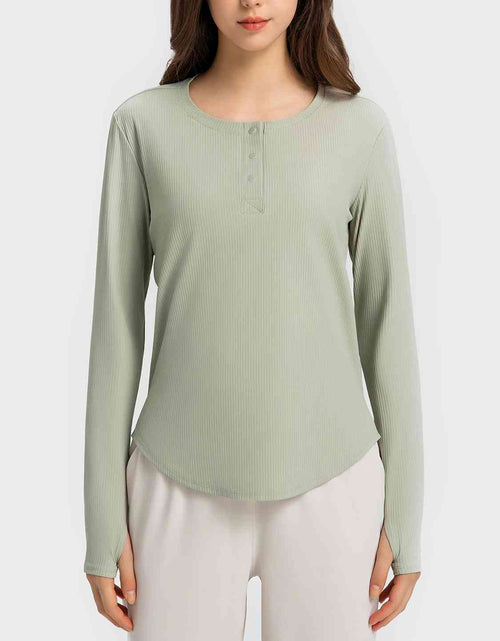 Load image into Gallery viewer, Round Neck Long Sleeve Sport Top
