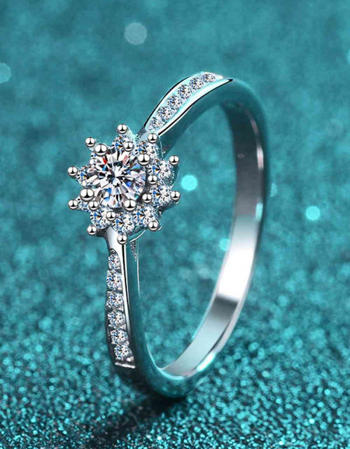 Load image into Gallery viewer, Moissanite Rhodium-Plated Snowflake Ring
