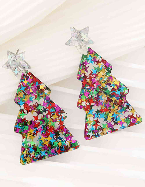 Load image into Gallery viewer, Christmas Tree Acrylic Earrings
