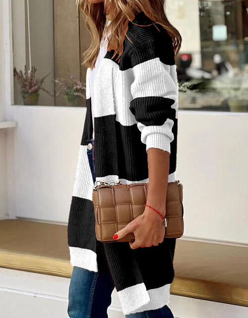 Load image into Gallery viewer, Contrast Open Front Long Sleeve Cardigan
