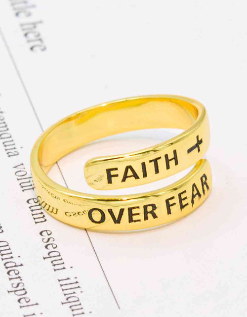 Load image into Gallery viewer, 925 Sterling Silver FAITH OVER FEAR Bypass Ring
