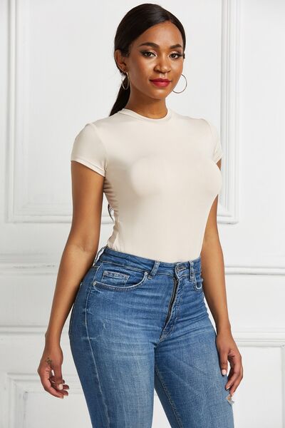 Load image into Gallery viewer, Round Neck Short Sleeve Bodysuit
