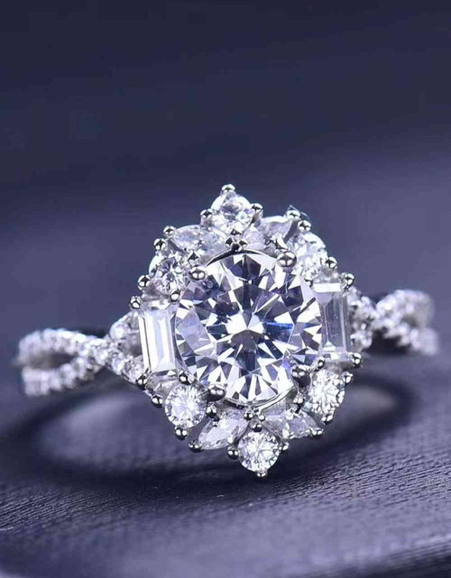 Load image into Gallery viewer, Floral 2 Carat Moissanite Crisscross Ring
