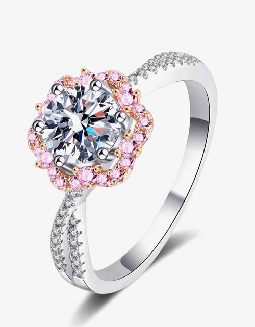 Load image into Gallery viewer, 1 Carat Moissanite Flower-Shaped Crisscross Ring
