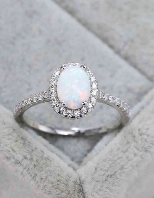 Load image into Gallery viewer, Opal 925 Sterling Silver Halo Ring
