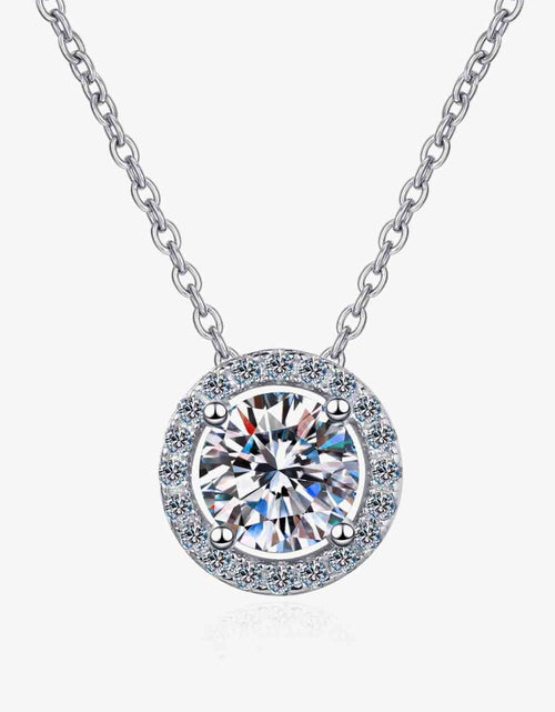 Load image into Gallery viewer, 1 Carat Moissanite Round Pendant Chain Necklace
