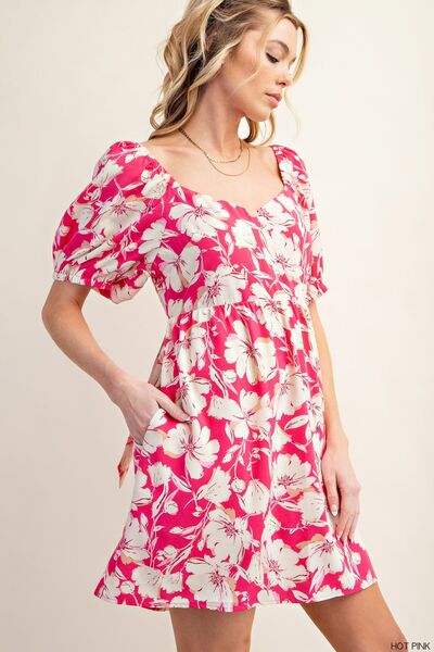 Load image into Gallery viewer, Kori America Floral Short Sleeve Mini Dress
