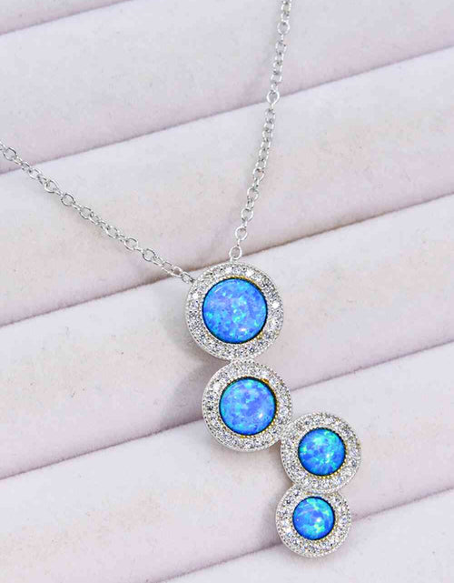 Load image into Gallery viewer, Opal Round Pendant Chain-Link Necklace
