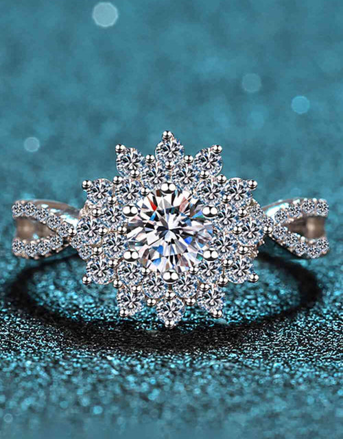 Load image into Gallery viewer, Moissanite Flower-Shape Split Shank Ring
