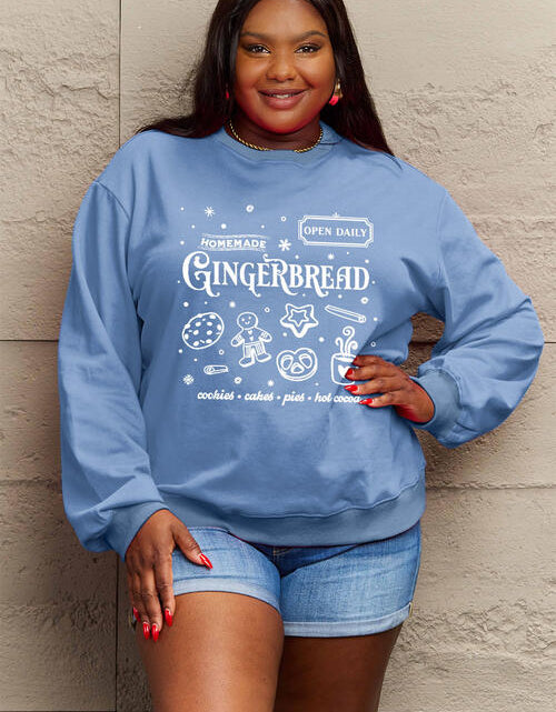 Load image into Gallery viewer, Simply Love Full Size GINGERBREAD Long Sleeve Sweatshirt
