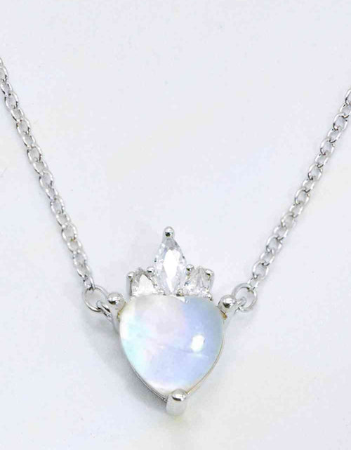 Load image into Gallery viewer, 925 Sterling Silver Moonstone Heart Pendant Necklace
