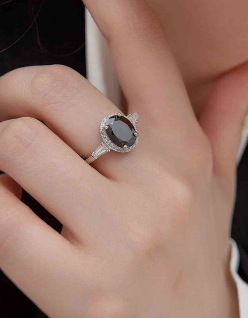 Load image into Gallery viewer, Agate 925 Sterling Silver Halo Ring
