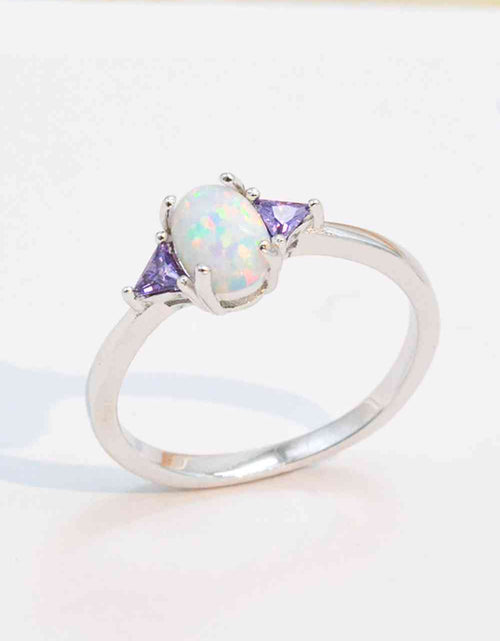 Load image into Gallery viewer, Contrast 925 Sterling Silver Opal Ring
