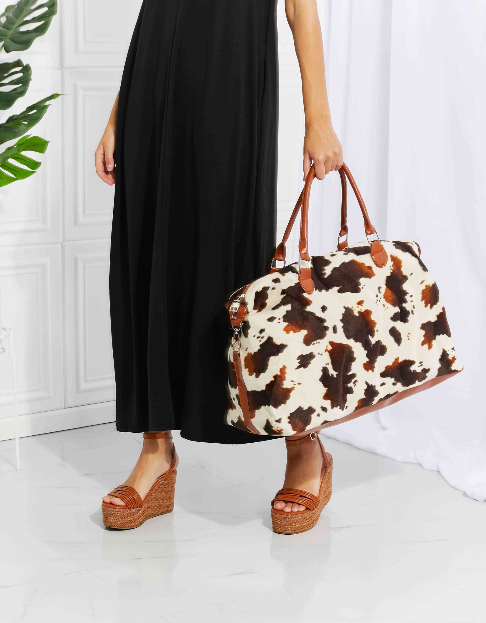 Animal Print Plush Weekender Bag