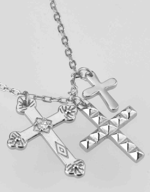 Load image into Gallery viewer, Inlaid Zircon Cross Pendant Necklace
