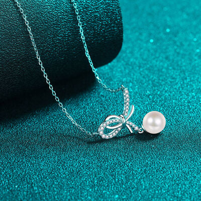 Load image into Gallery viewer, Natural Pearl Pendant Moissanite 925 Sterling Silver Necklace
