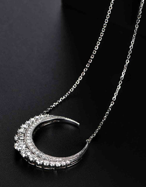 Load image into Gallery viewer, 1.8 Carat Moissanite Crescent Moon Shape Pendant Necklace
