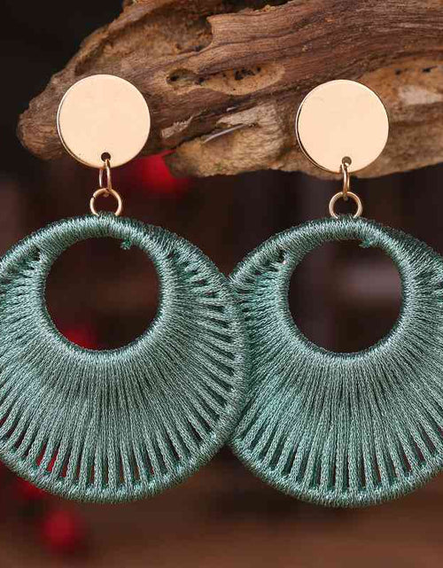 Load image into Gallery viewer, Cotton Cord Geometric Drop Earrings
