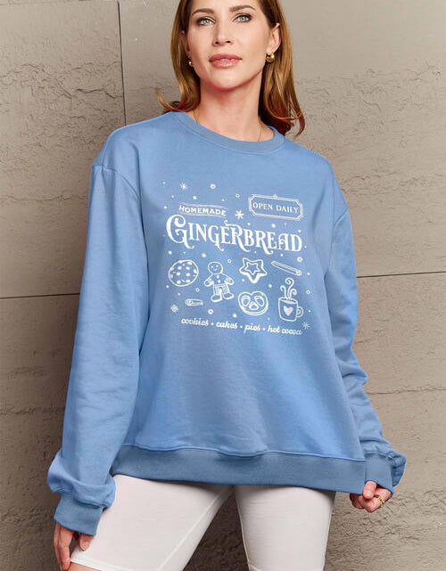 Load image into Gallery viewer, Simply Love Full Size GINGERBREAD Long Sleeve Sweatshirt
