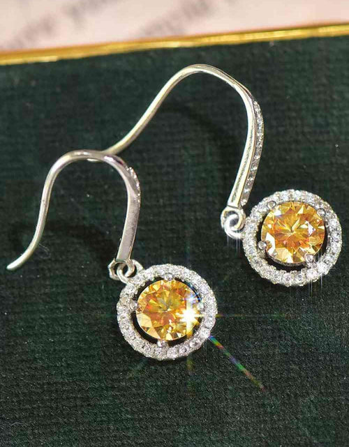 Load image into Gallery viewer, Platinum-Plated 2 Carat Moissanite Drop Earrings
