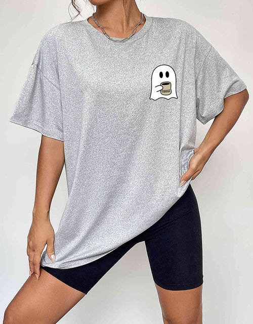 Load image into Gallery viewer, Round Neck Short Sleeve Ghost Graphic T-Shirt
