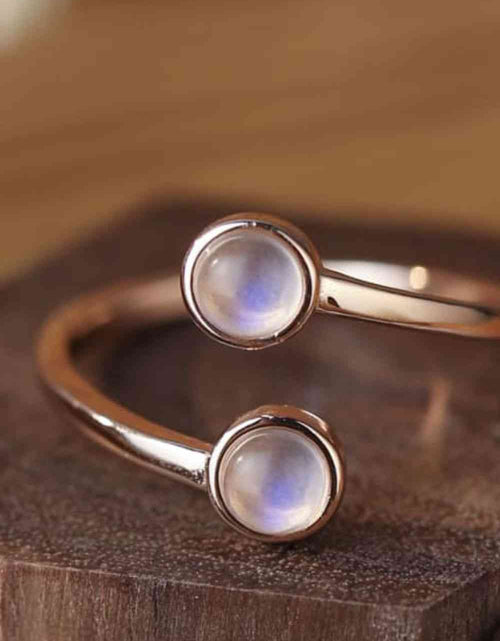 Load image into Gallery viewer, High Quality Natural Moonstone 925 Sterling Silver Toi Et Moi Ring
