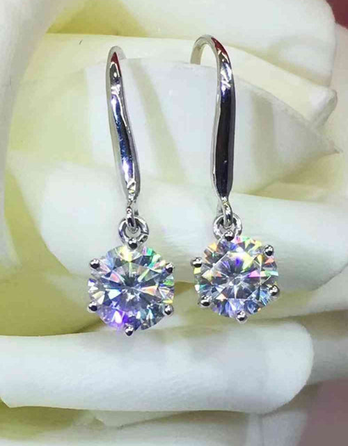 Load image into Gallery viewer, 2 Carat Moissanite 6-Prong Drop Earrings
