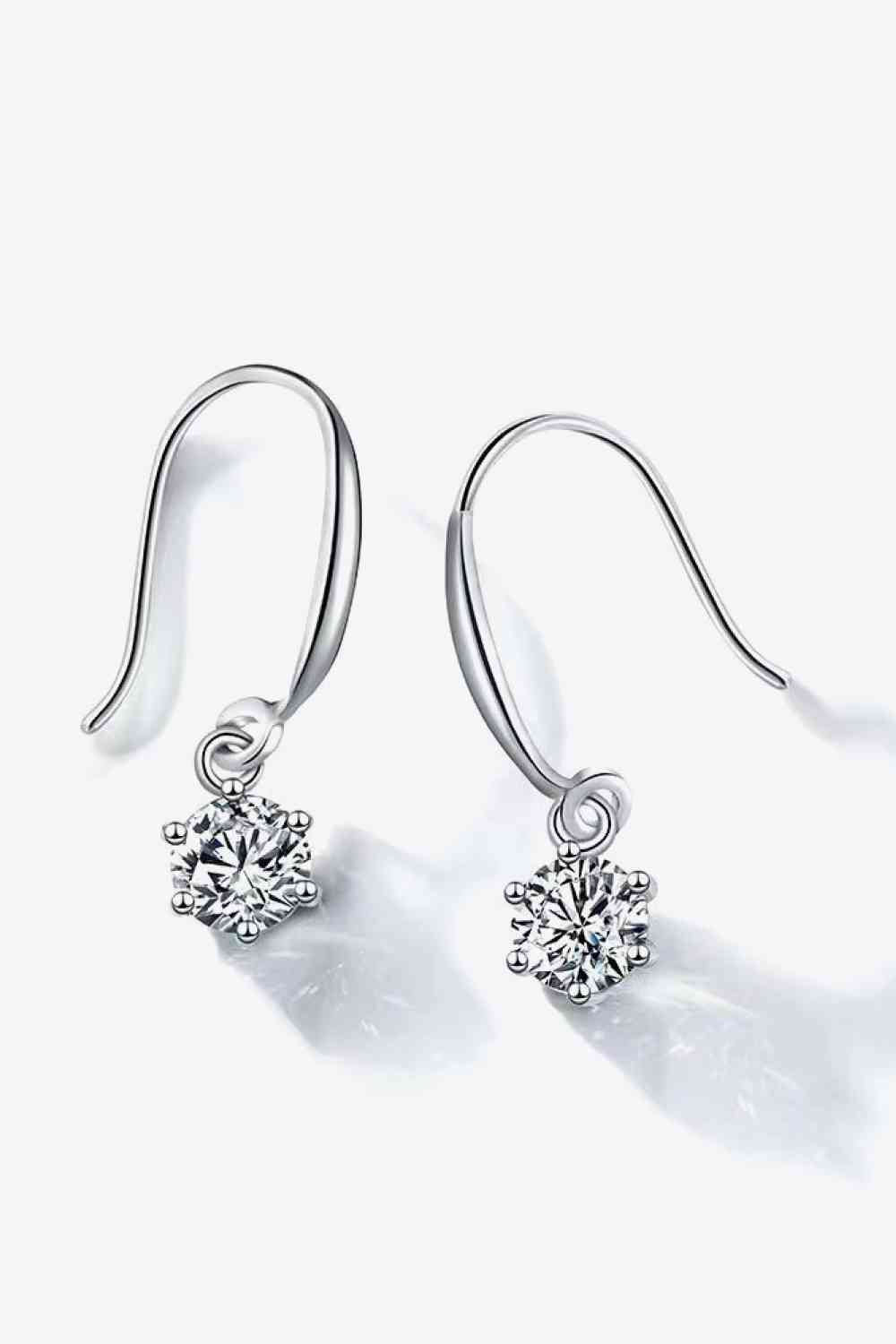 2 Carat Moissanite 6-Prong Drop Earrings