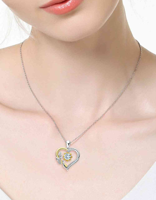 Load image into Gallery viewer, Two-Tone 1 Carat Moissanite Heart Pendant Necklace
