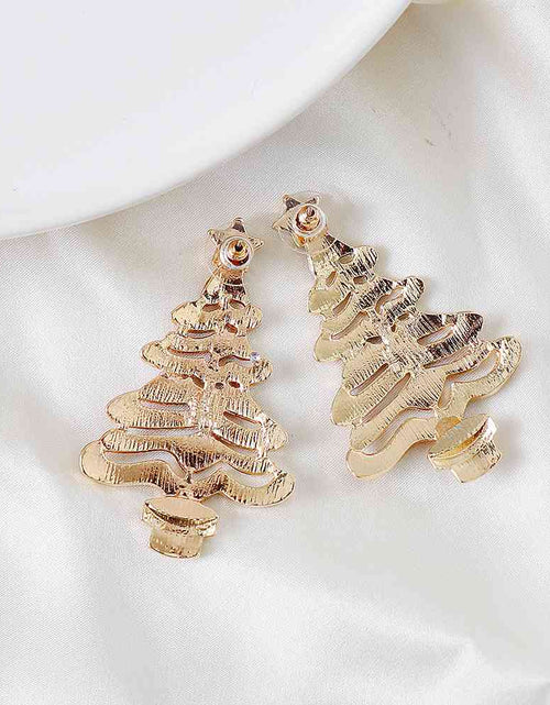 Load image into Gallery viewer, Rhinestone Alloy Christmas Tree Earrings
