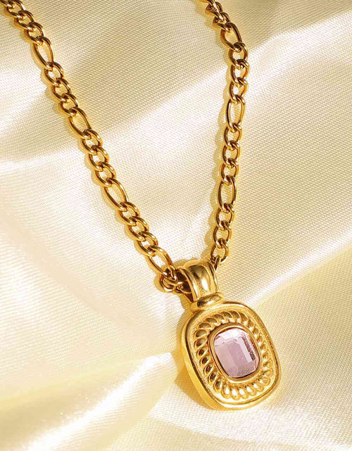 Load image into Gallery viewer, 18K Gold Plated Inlaid Rhinestone Pendant Necklace
