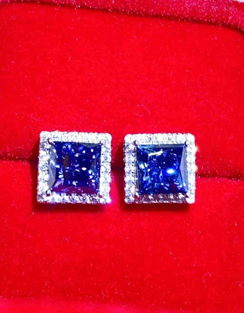 Load image into Gallery viewer, 925 Sterling Silver 4 Carat Moissanite Square Earrings
