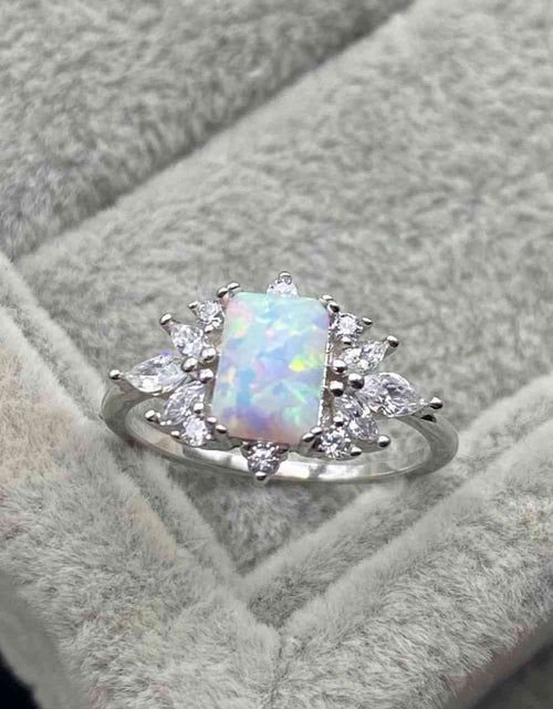 Load image into Gallery viewer, 925 Sterling Silver Zircon and Opal Ring
