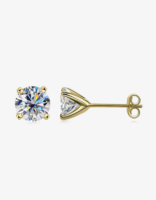 Load image into Gallery viewer, 925 Sterling Silver 1 Carat Moissanite 4-Prong Stud Earrings
