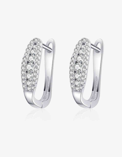 Load image into Gallery viewer, Moissanite Rhodium-Plated Earrings
