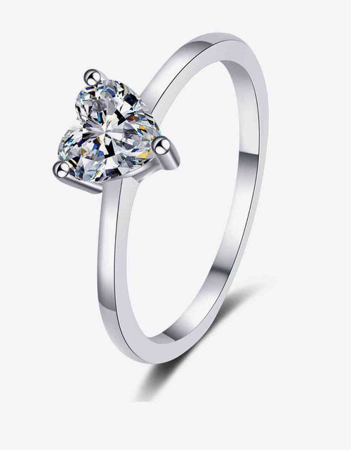 Load image into Gallery viewer, 925 Sterling Silver Heart-Shaped Moissanite Solitaire Ring
