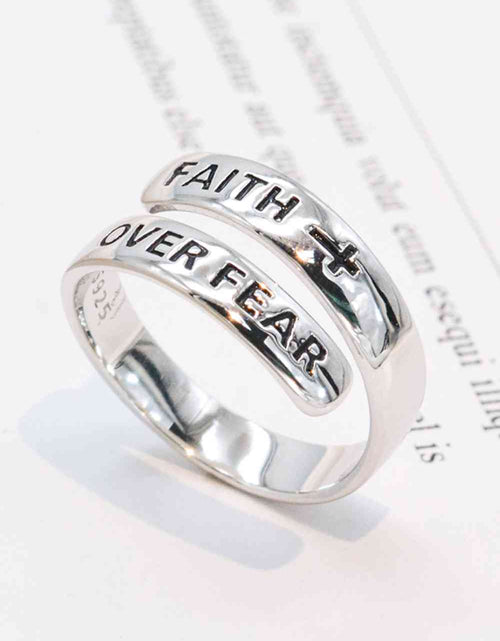 Load image into Gallery viewer, 925 Sterling Silver FAITH OVER FEAR Bypass Ring
